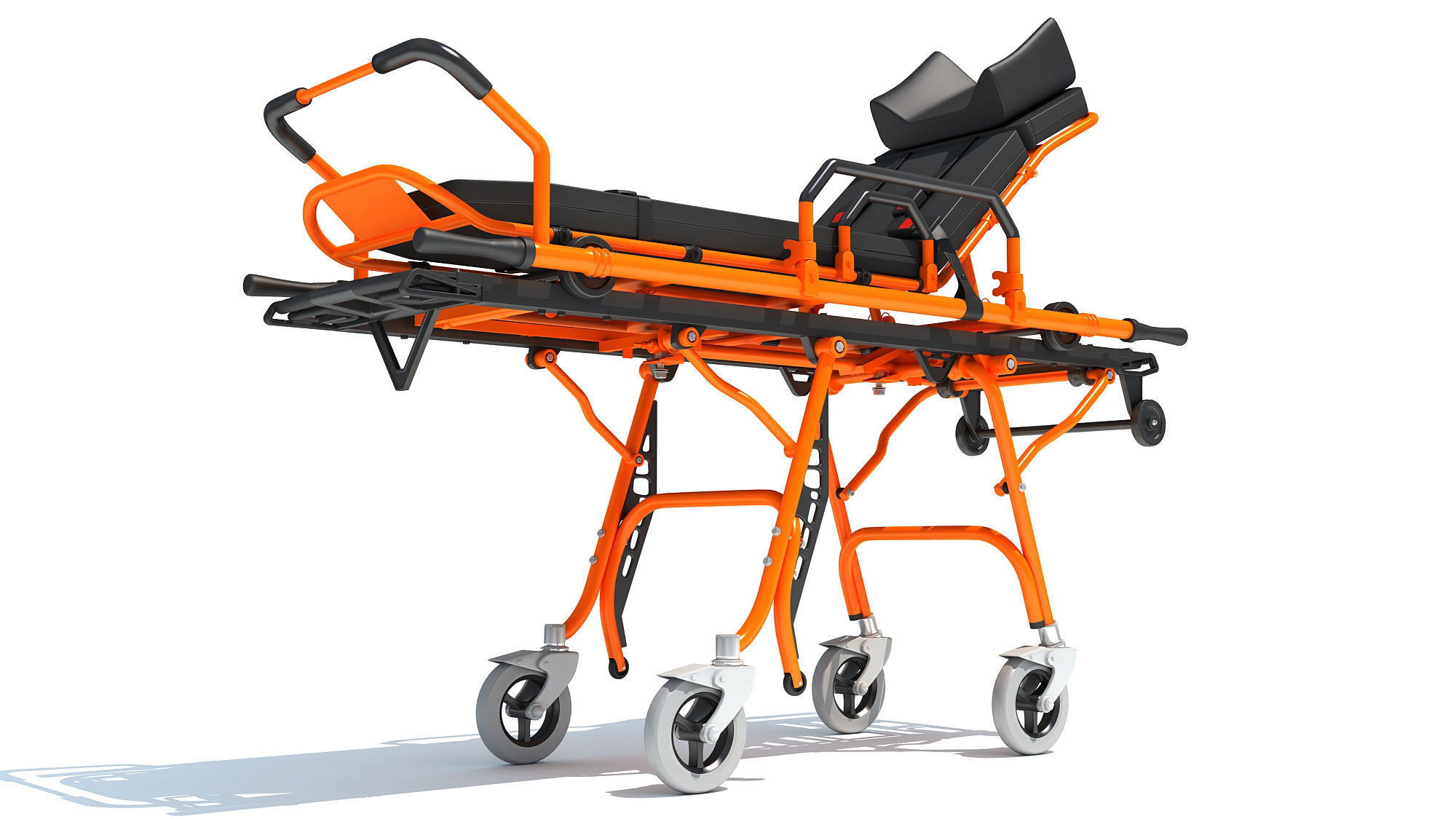 Ambulance Stretcher Trolley 3D model_12