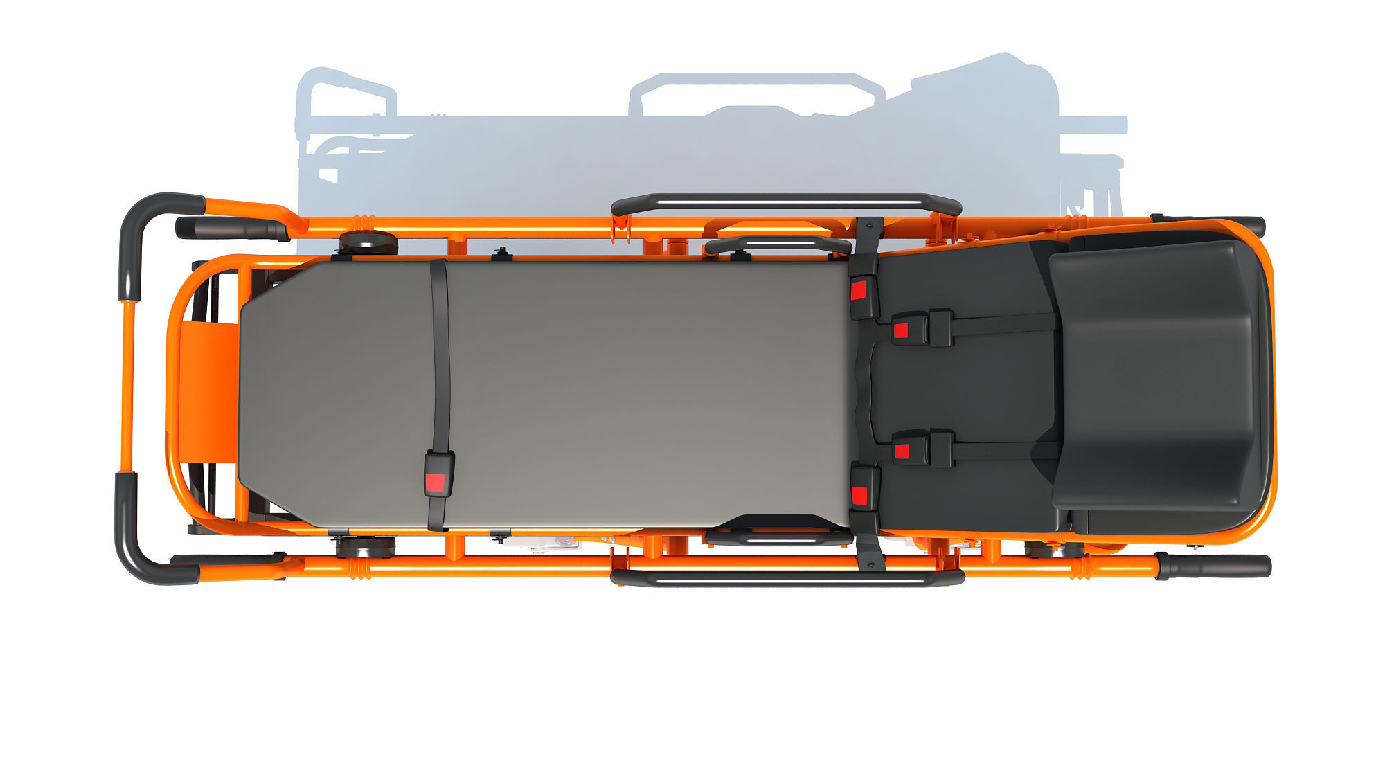 Ambulance Stretcher Trolley 3D model_9