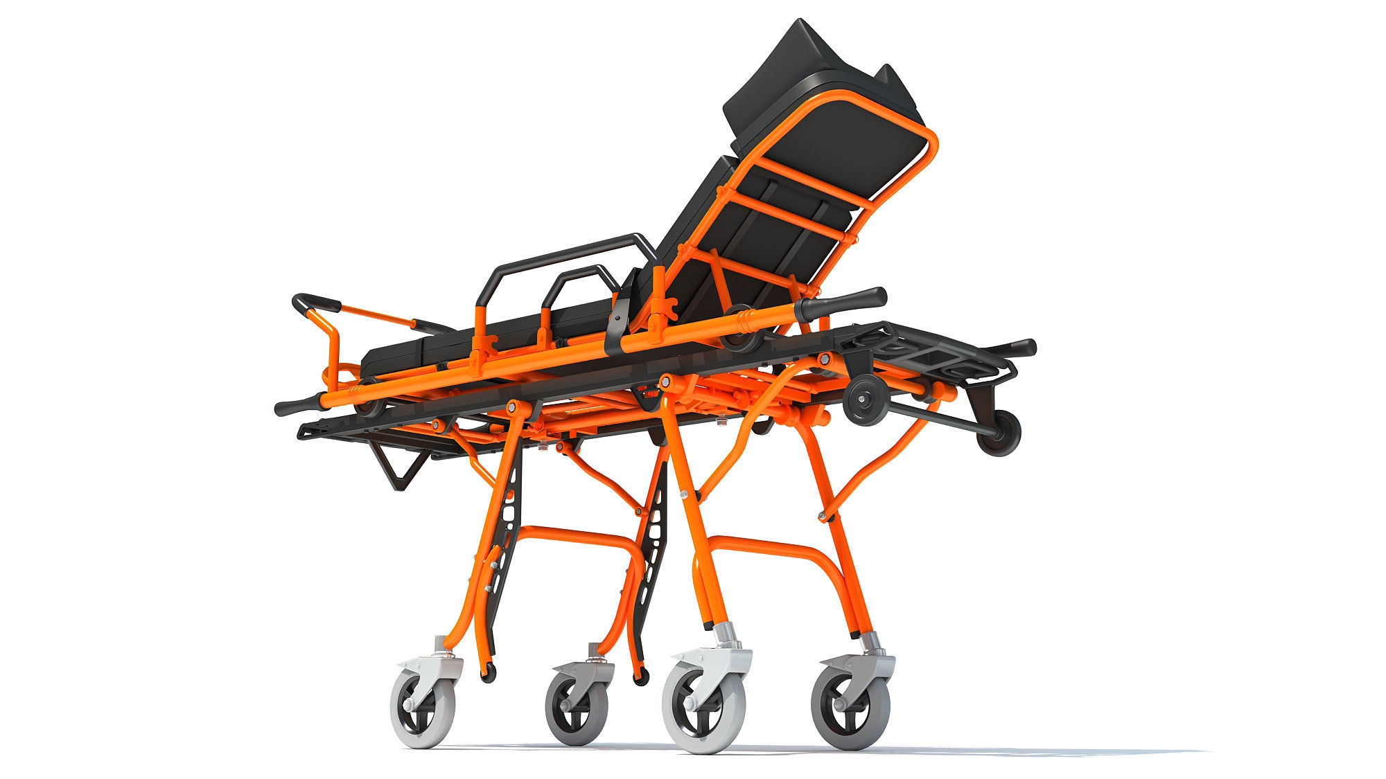 Ambulance Stretcher Trolley 3D model_13
