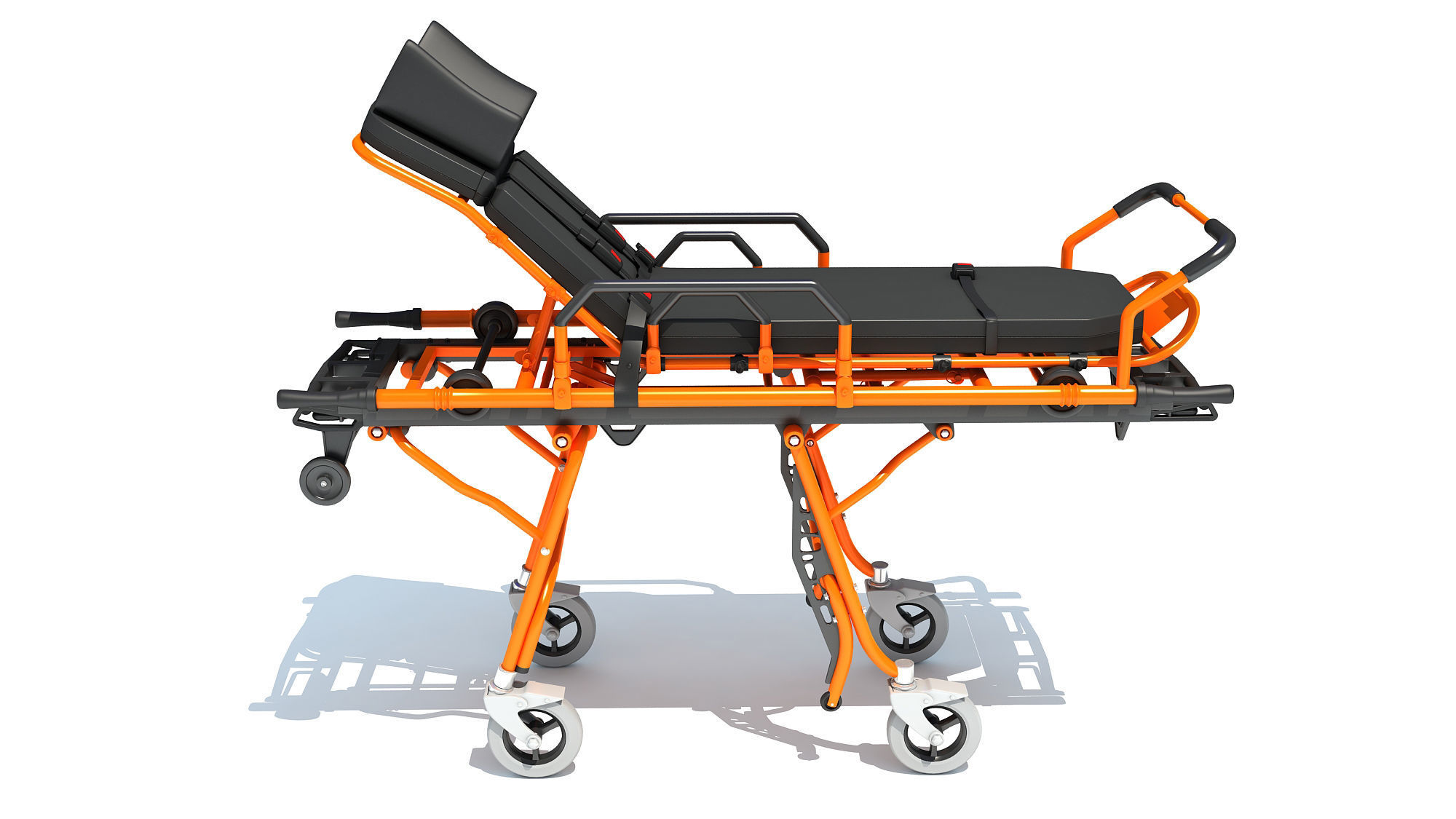 Ambulance Stretcher Trolley 3D model_5