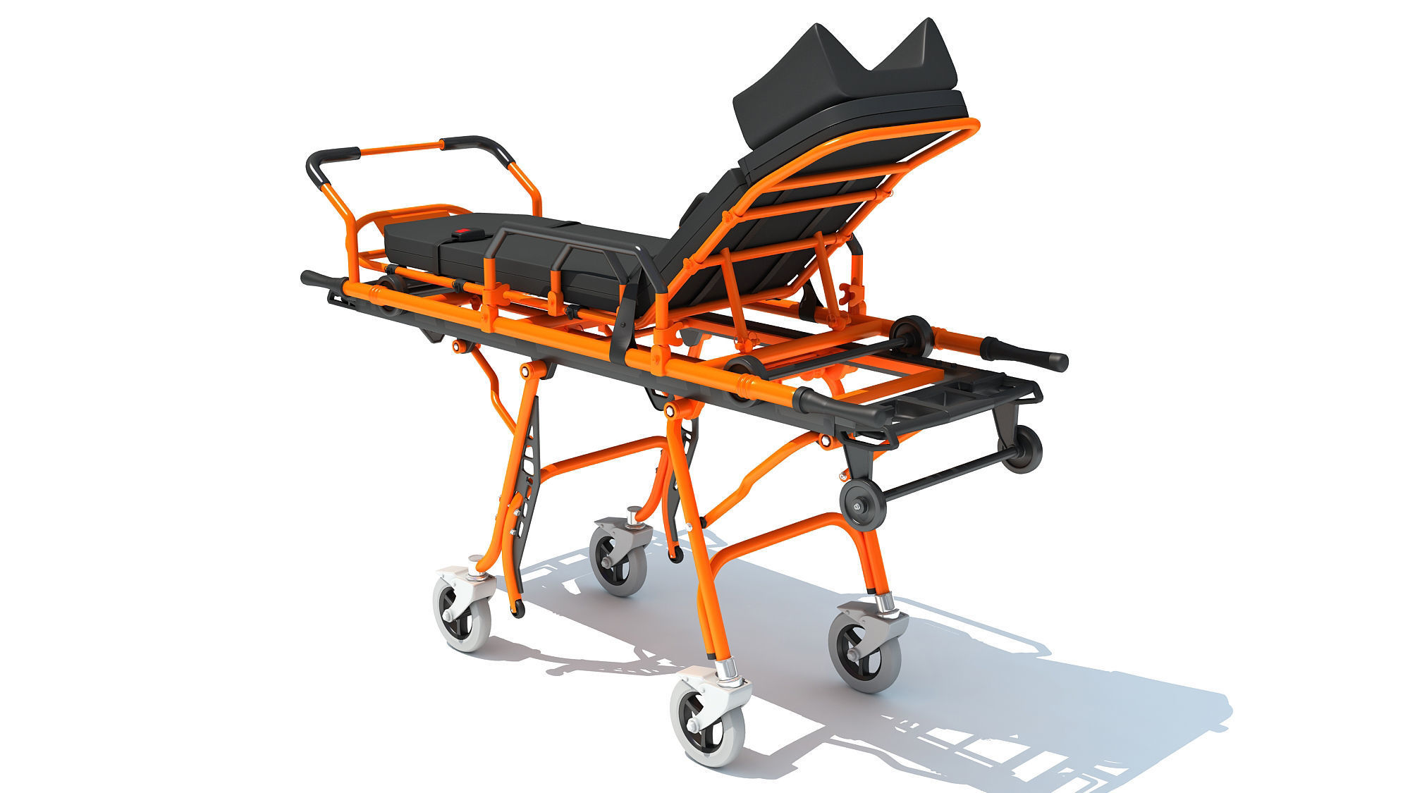 Ambulance Stretcher Trolley 3D model_3
