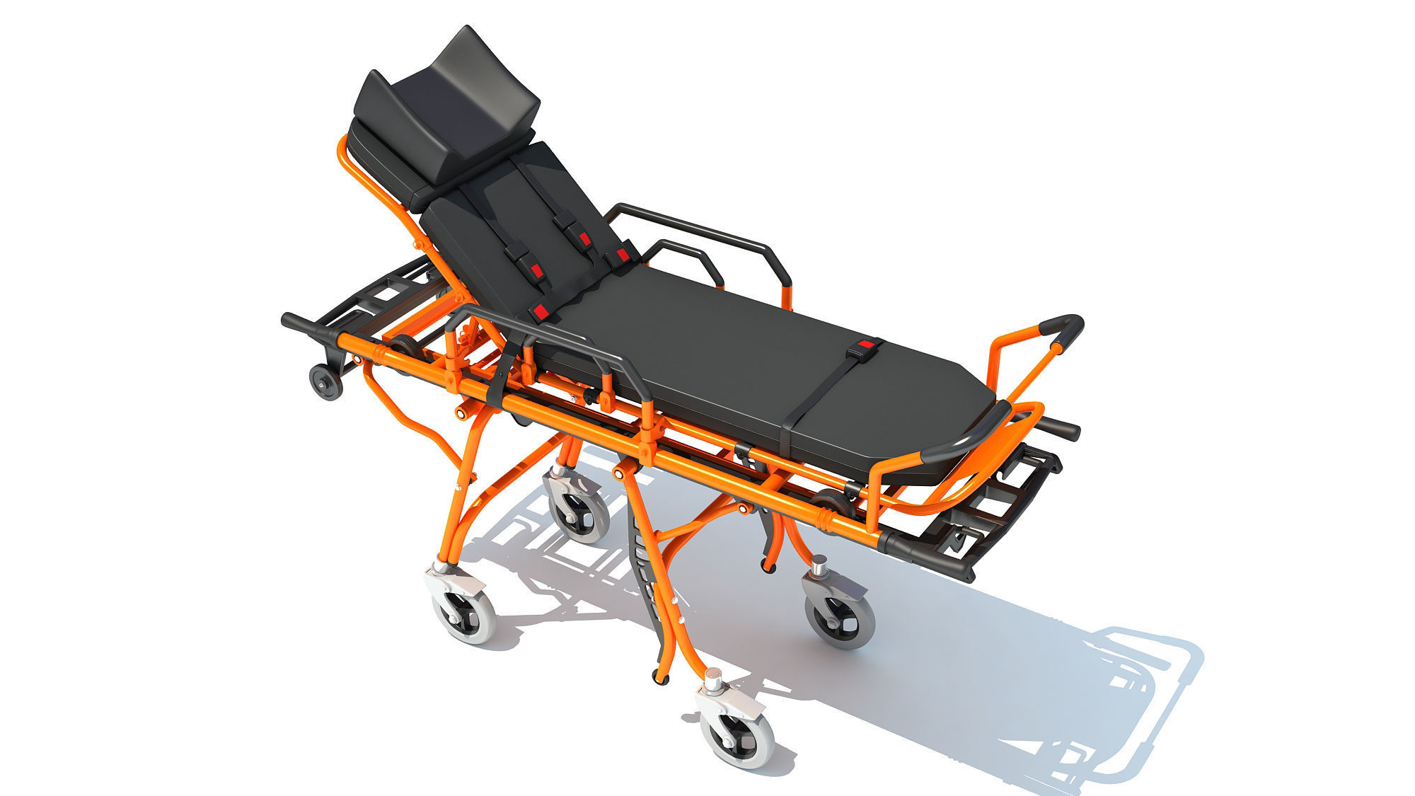 Ambulance Stretcher Trolley 3D model_10