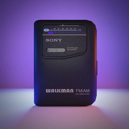 Sony Walkman 3D Product modeling Blender Music Player Free low-poly 3D model
