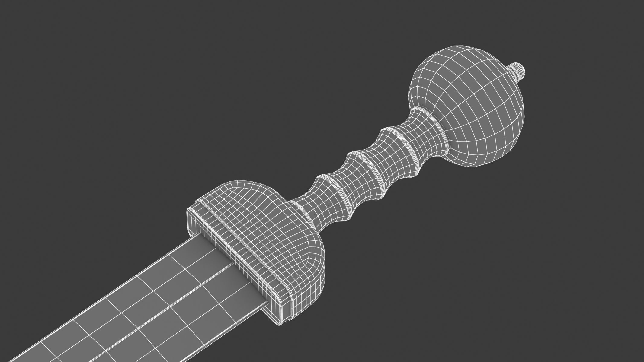 Gladius sword Low-poly 3D model_8