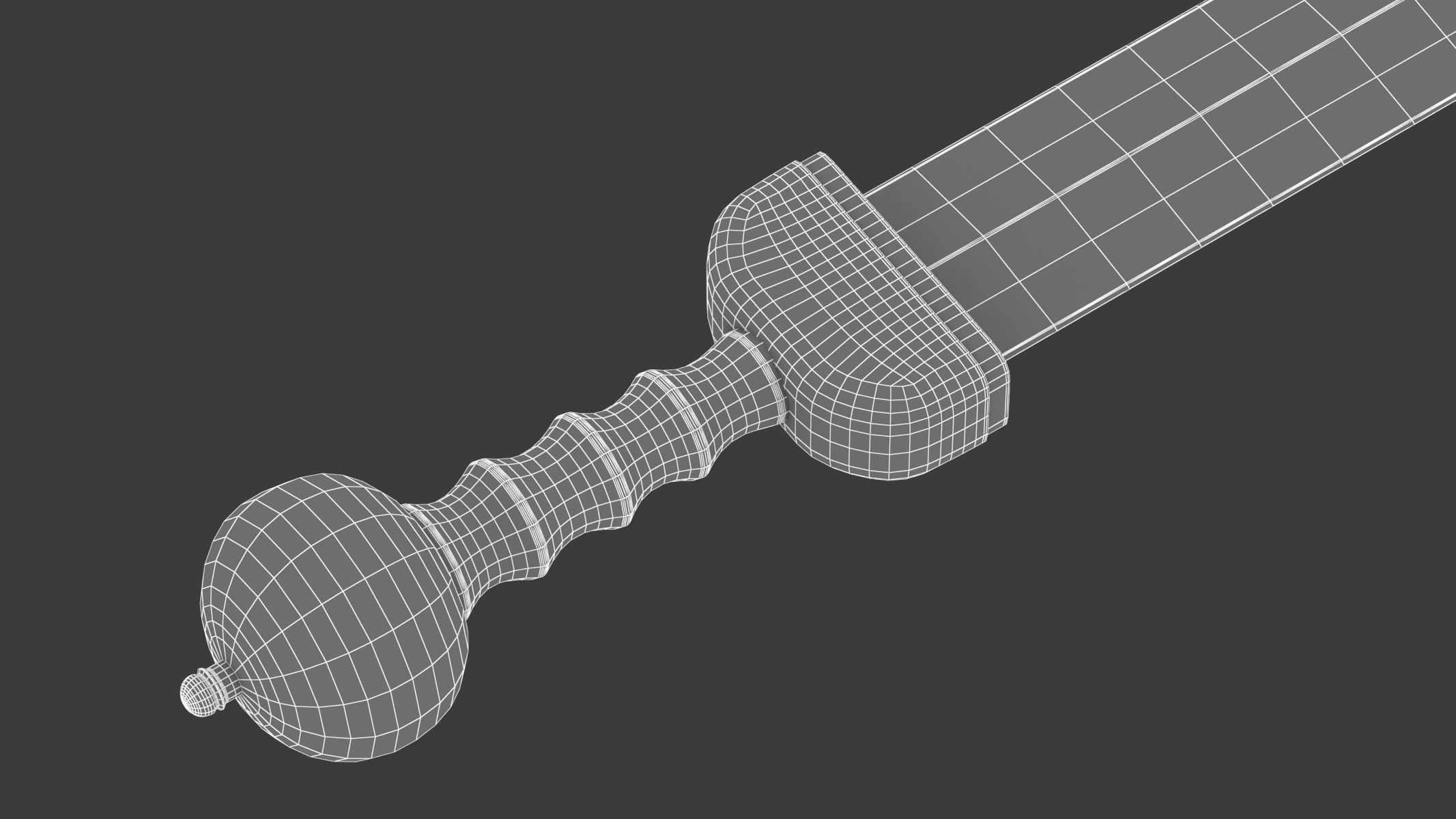 Gladius sword Low-poly 3D model_6