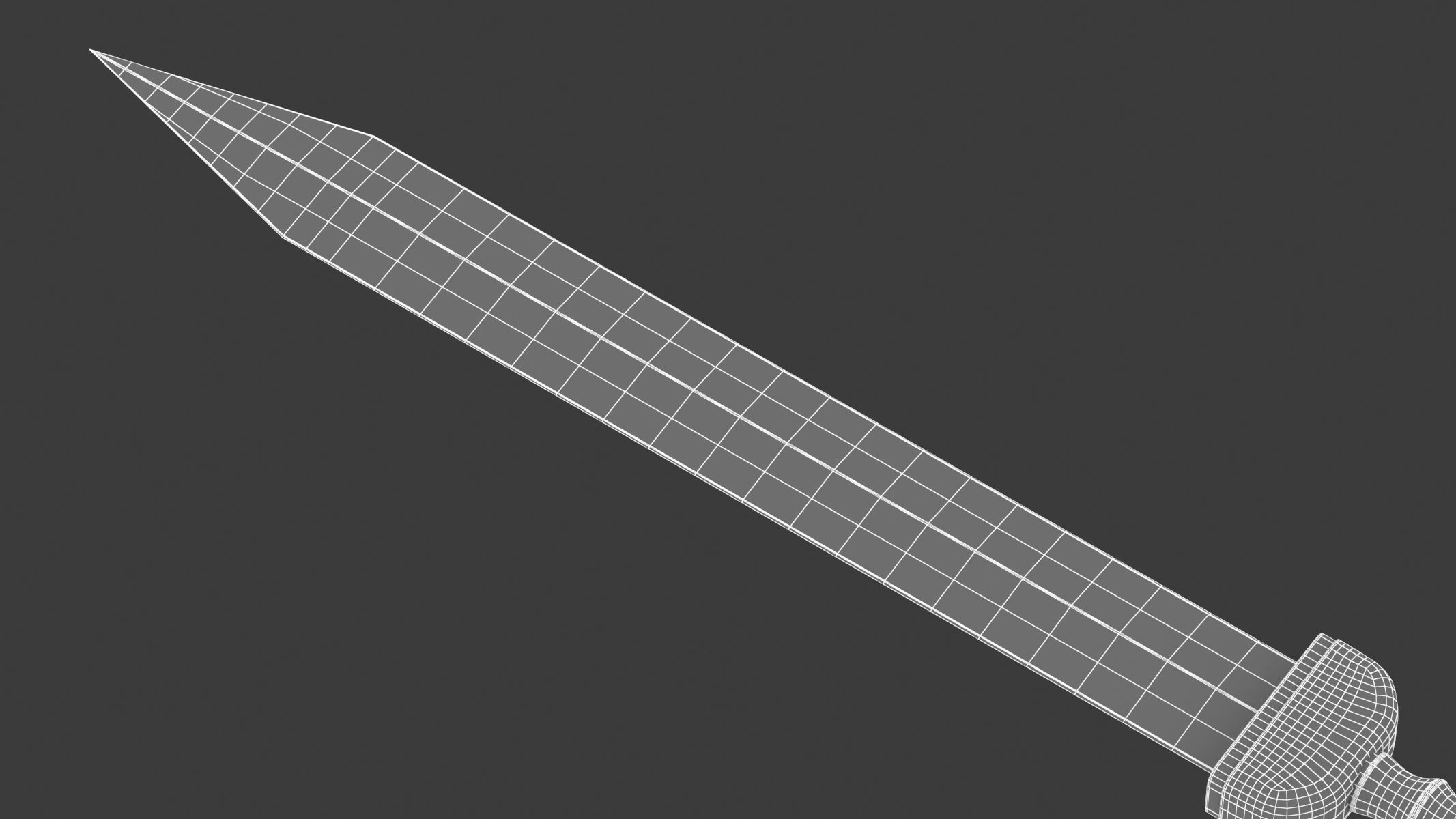 Gladius sword Low-poly 3D model_7