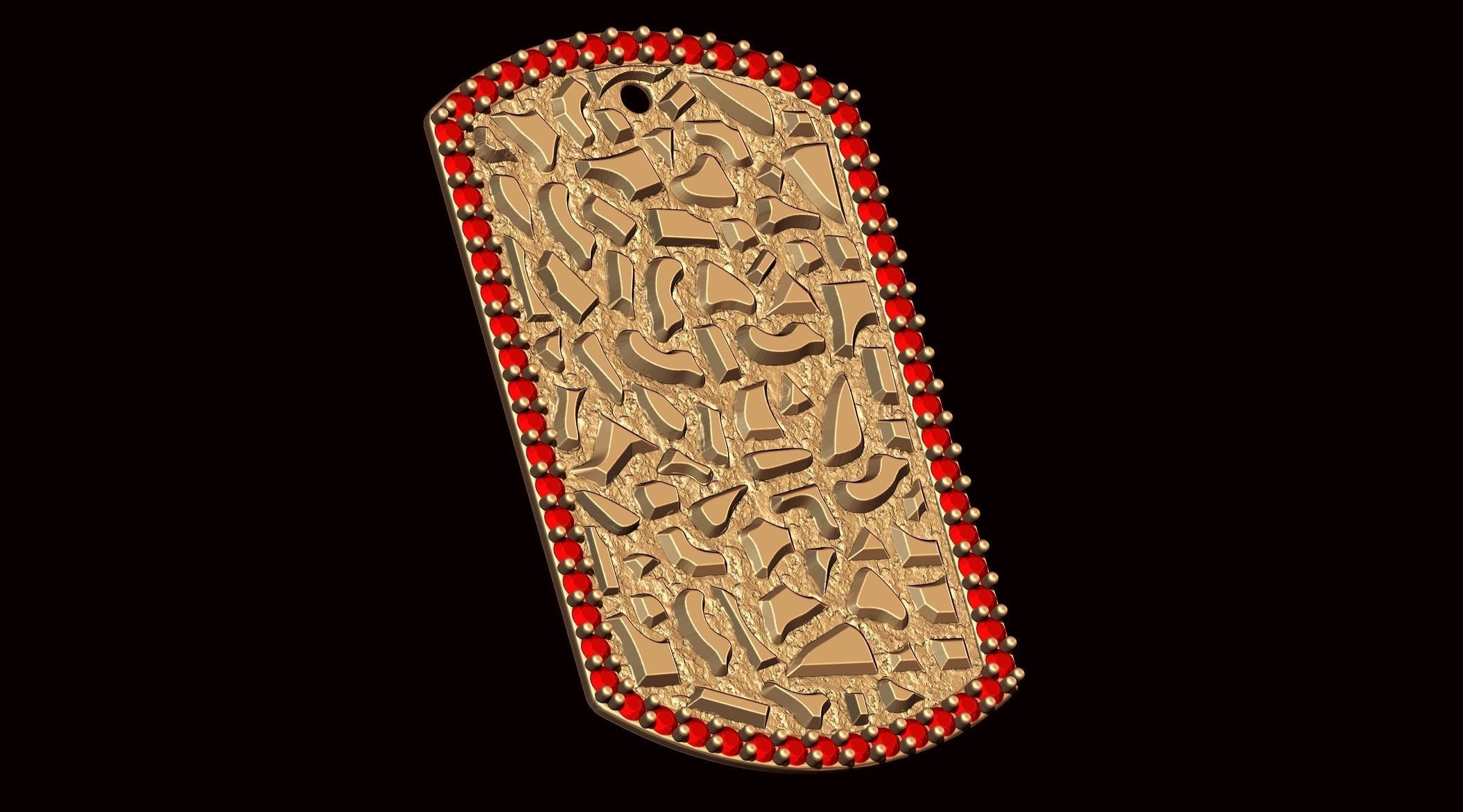 Nugget Tag Pendant  3D print model_4