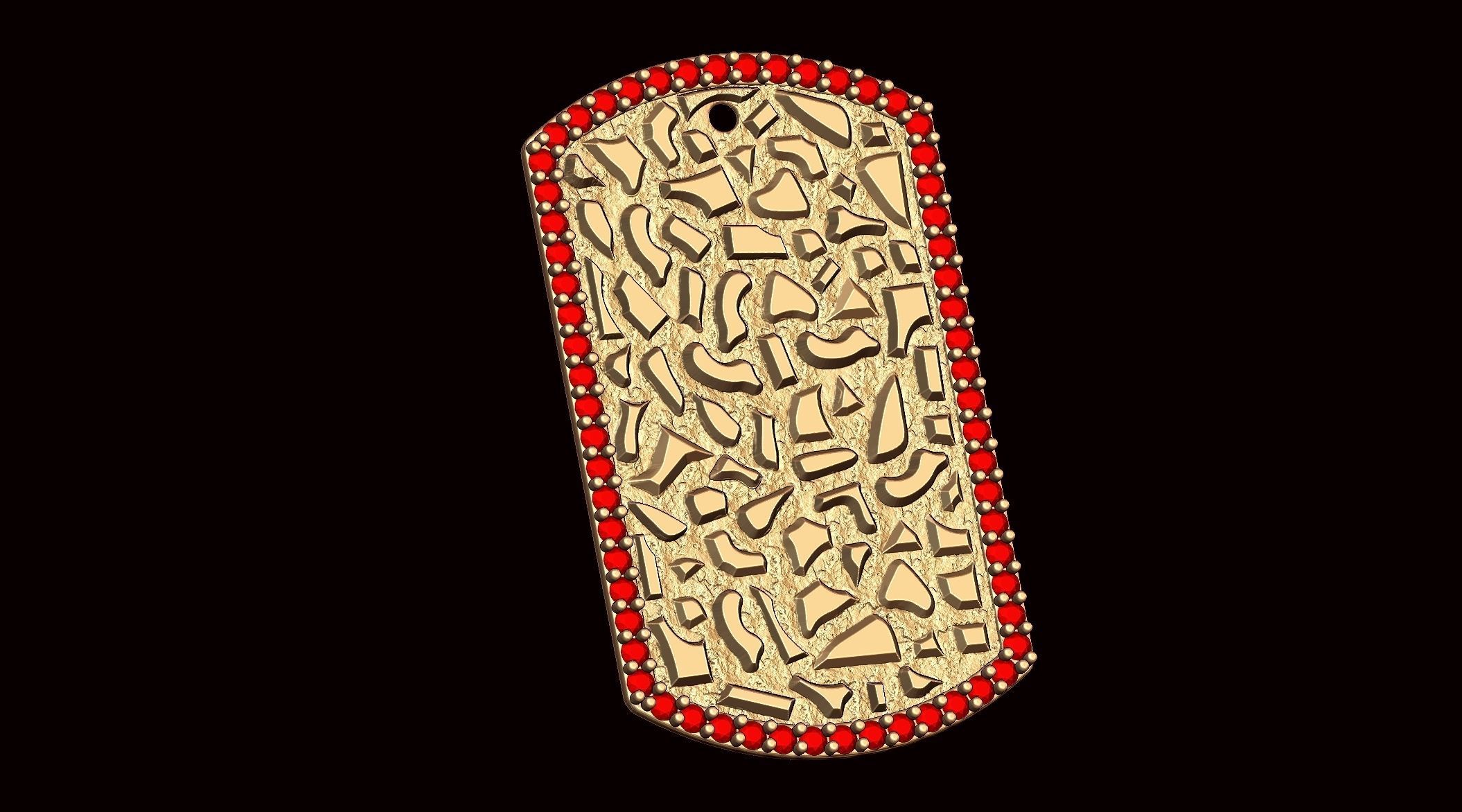 Nugget Tag Pendant  3D print model_2