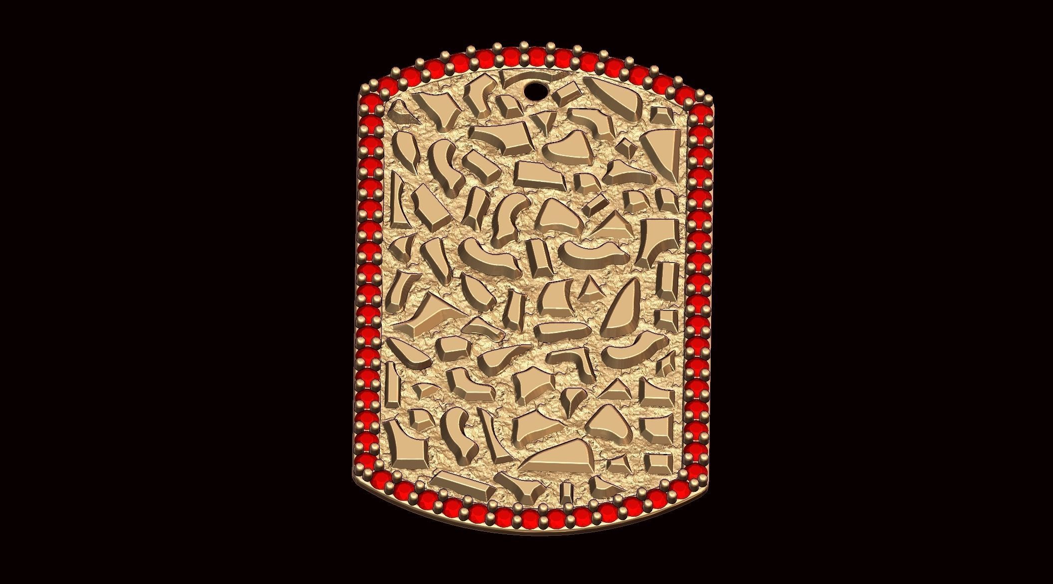 Nugget Tag Pendant  3D print model_3