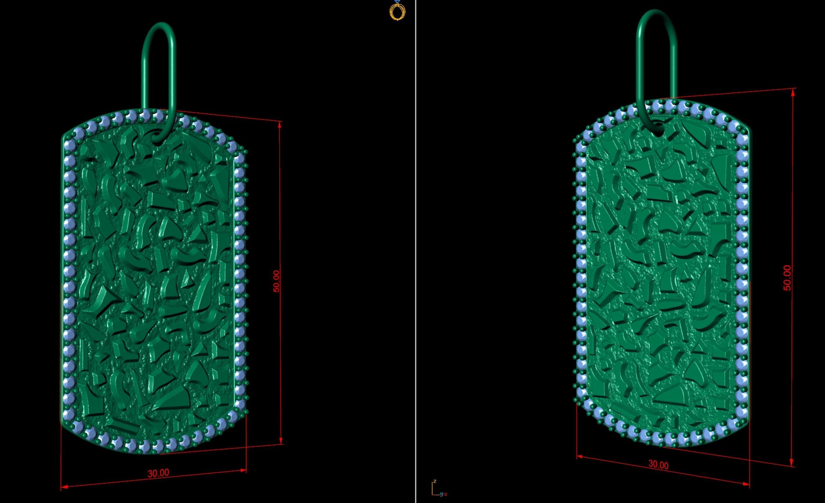 Nugget Tag Pendant  3D print model_7