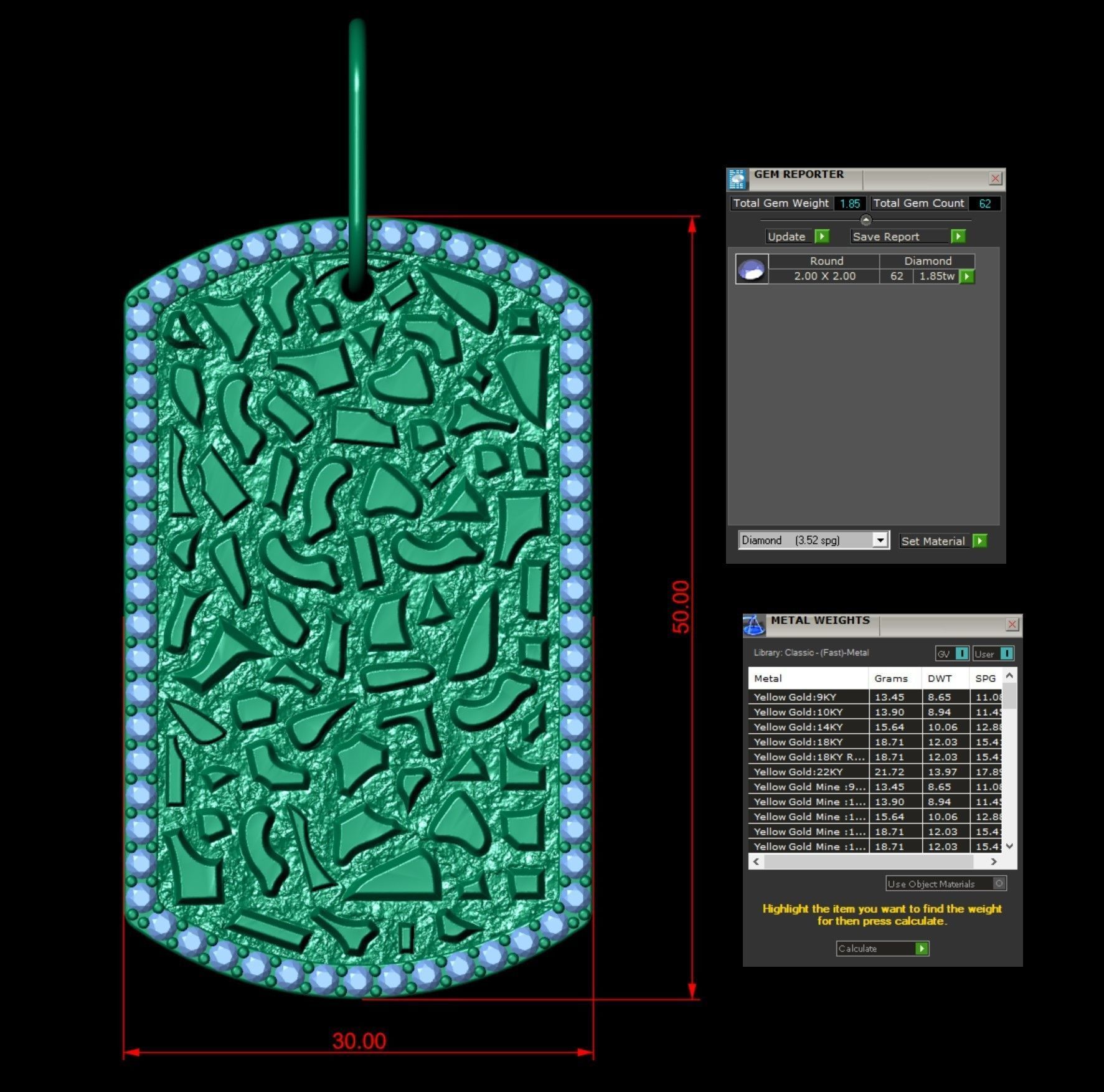 Nugget Tag Pendant  3D print model_5
