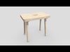Stool 9 wooden Low-poly 3D model_1