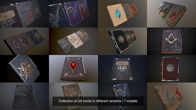 Collection of old books in different versions 