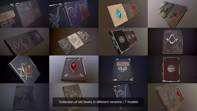 Collection of old books in different versions 