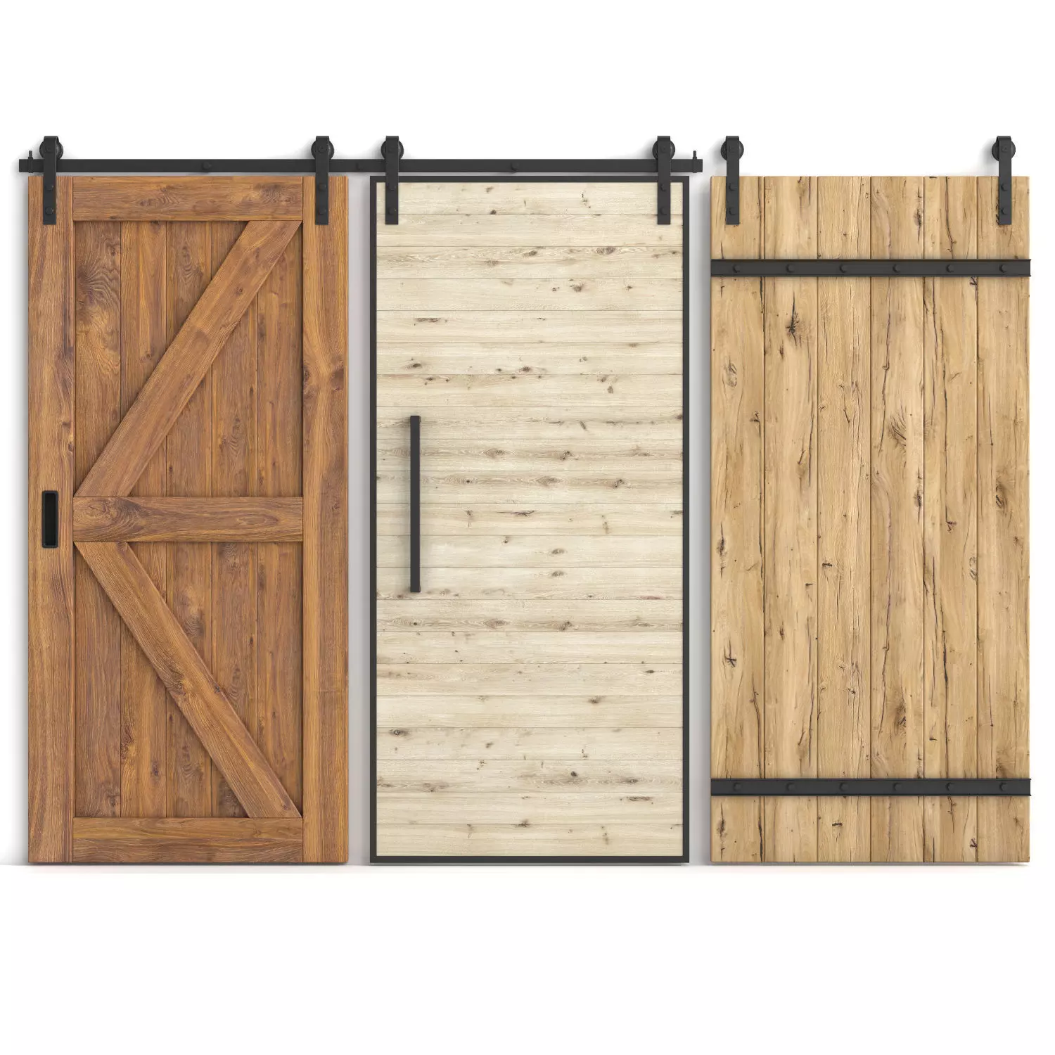 Sliding barn doors 3D model_0