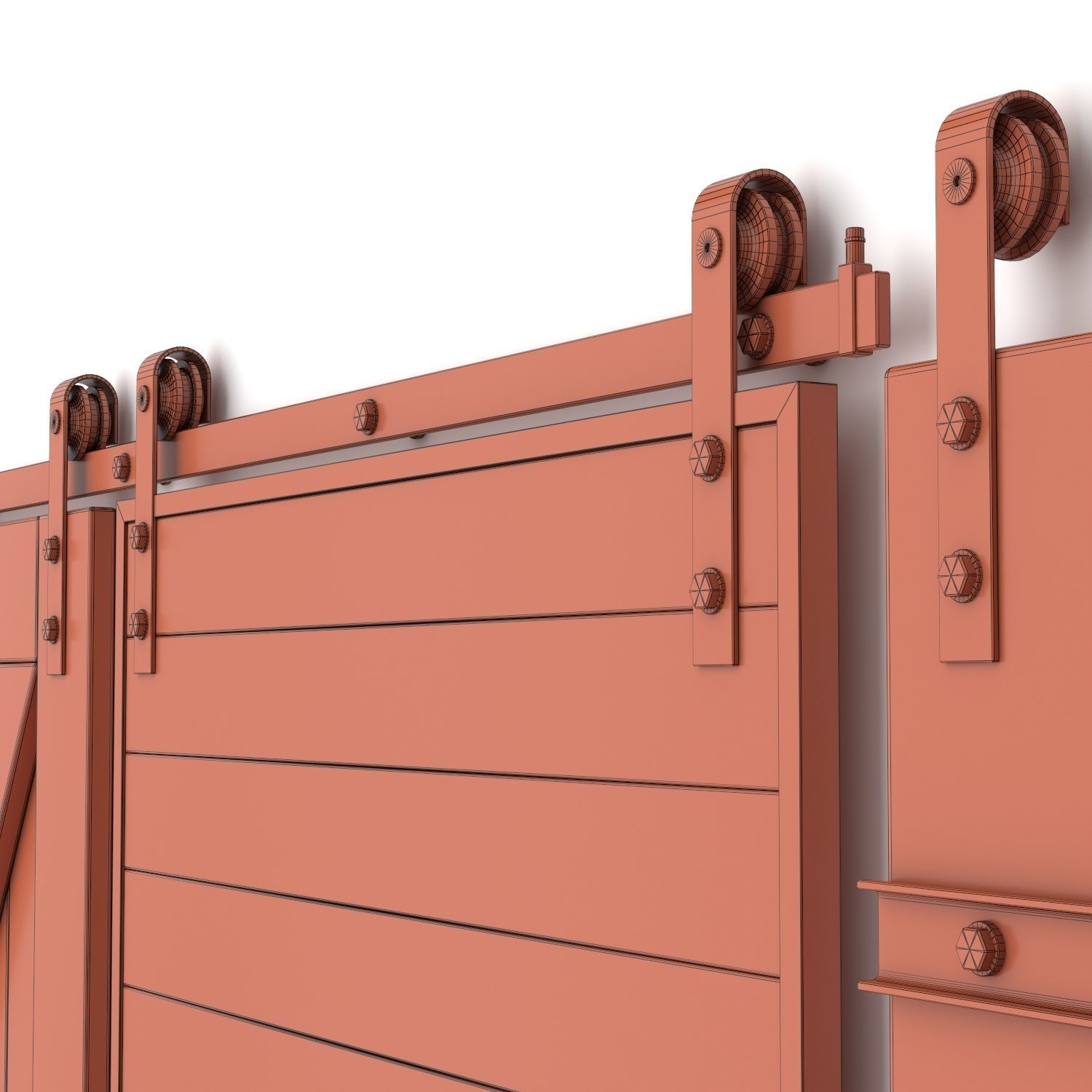 Sliding barn doors 3D model_3