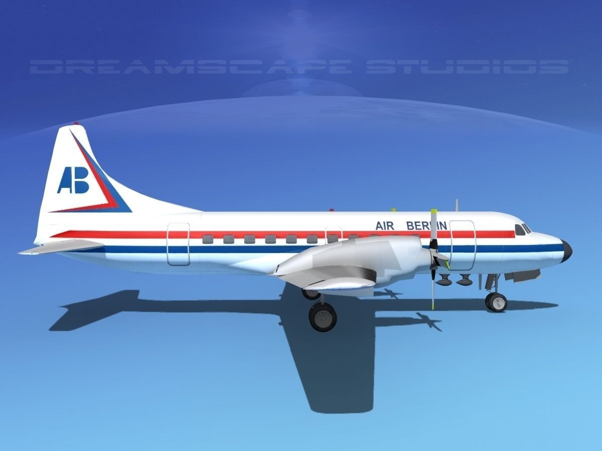 Convair CV-580 Air Berlin 3D model_4