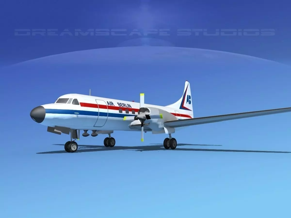 Convair CV-580 Air Berlin 3D model_0