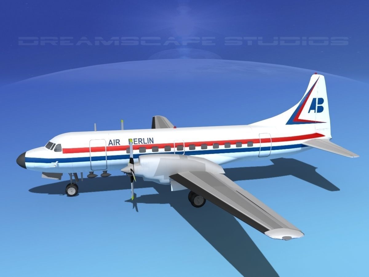 Convair CV-580 Air Berlin 3D model_8