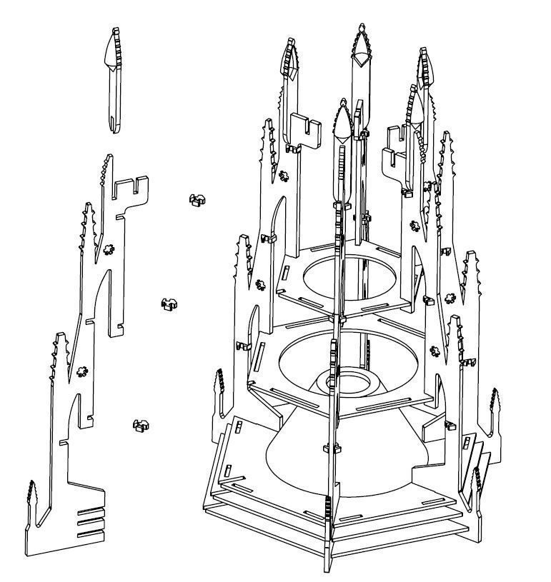 Mikes Cathedral Lamp 3D print model_10