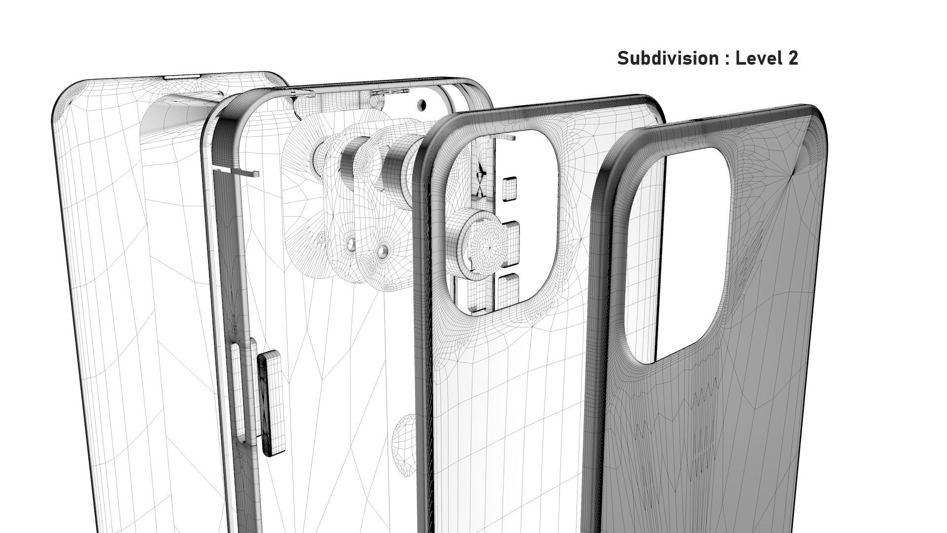 Apple iPhone 13 Blue Pro Scene Low-poly 3D model_44