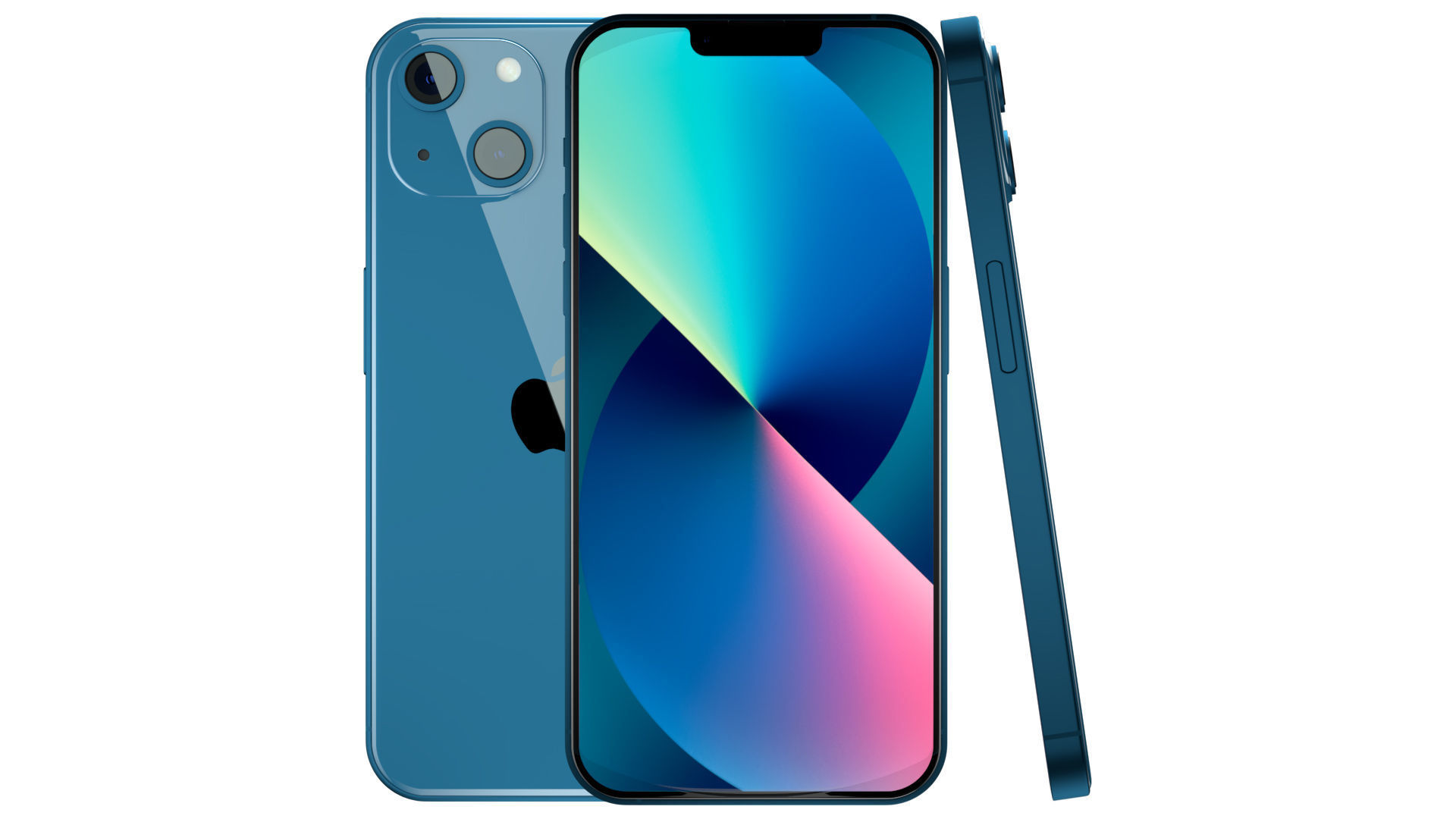 Apple iPhone 13 Blue Pro Scene Low-poly 3D model_1