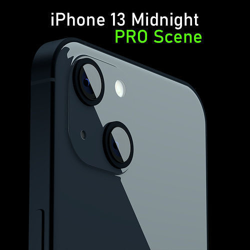 Apple iPhone 13 Midnight Pro Scene Low-poly 3D model