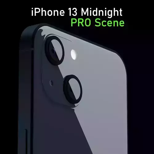 Apple iPhone 13 Midnight Pro Scene Low-poly 3D model