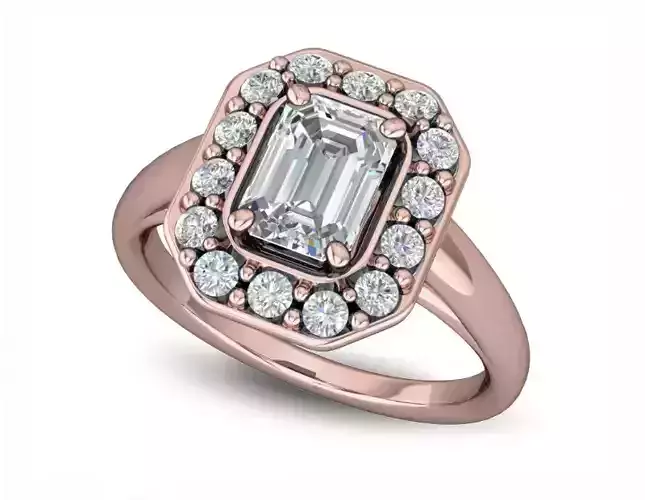 Simple Diamond  Ring  04 3D print model