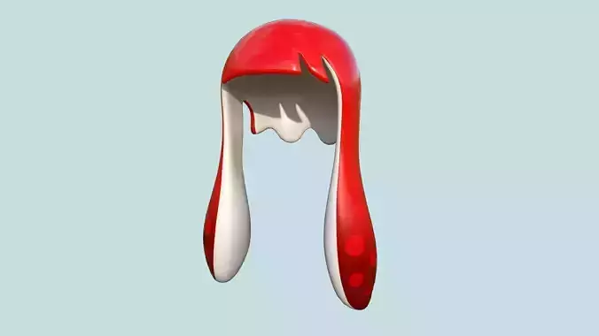 Inkling Hair 09 Red - Splatoon Character Design