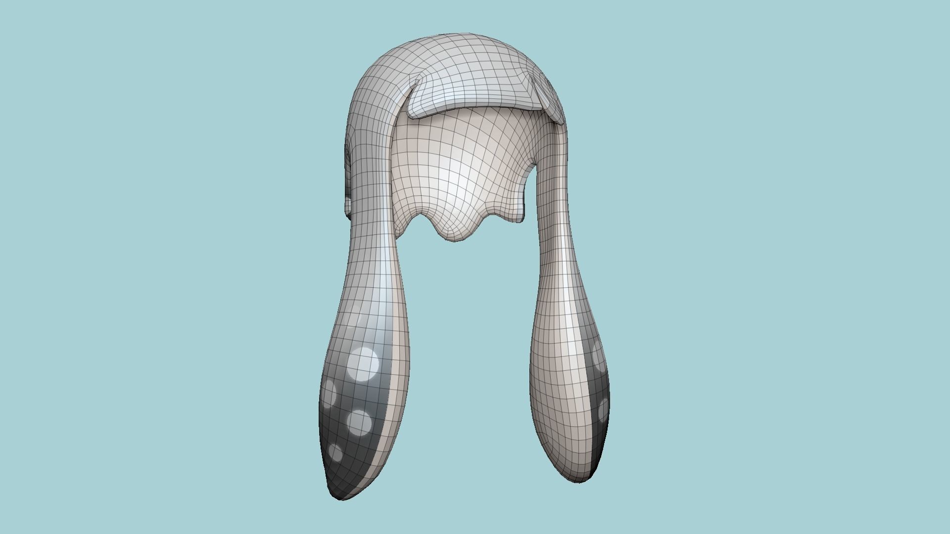 Inkling Hair 10 White - Splatoon Character Design Low-poly 3D model_6