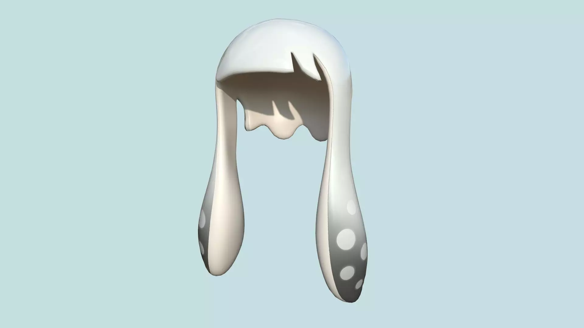 Inkling Hair 10 White - Splatoon Character Design Low-poly 3D model_0