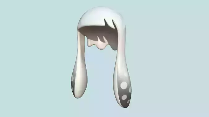Inkling Hair 10 White - Splatoon Character Design