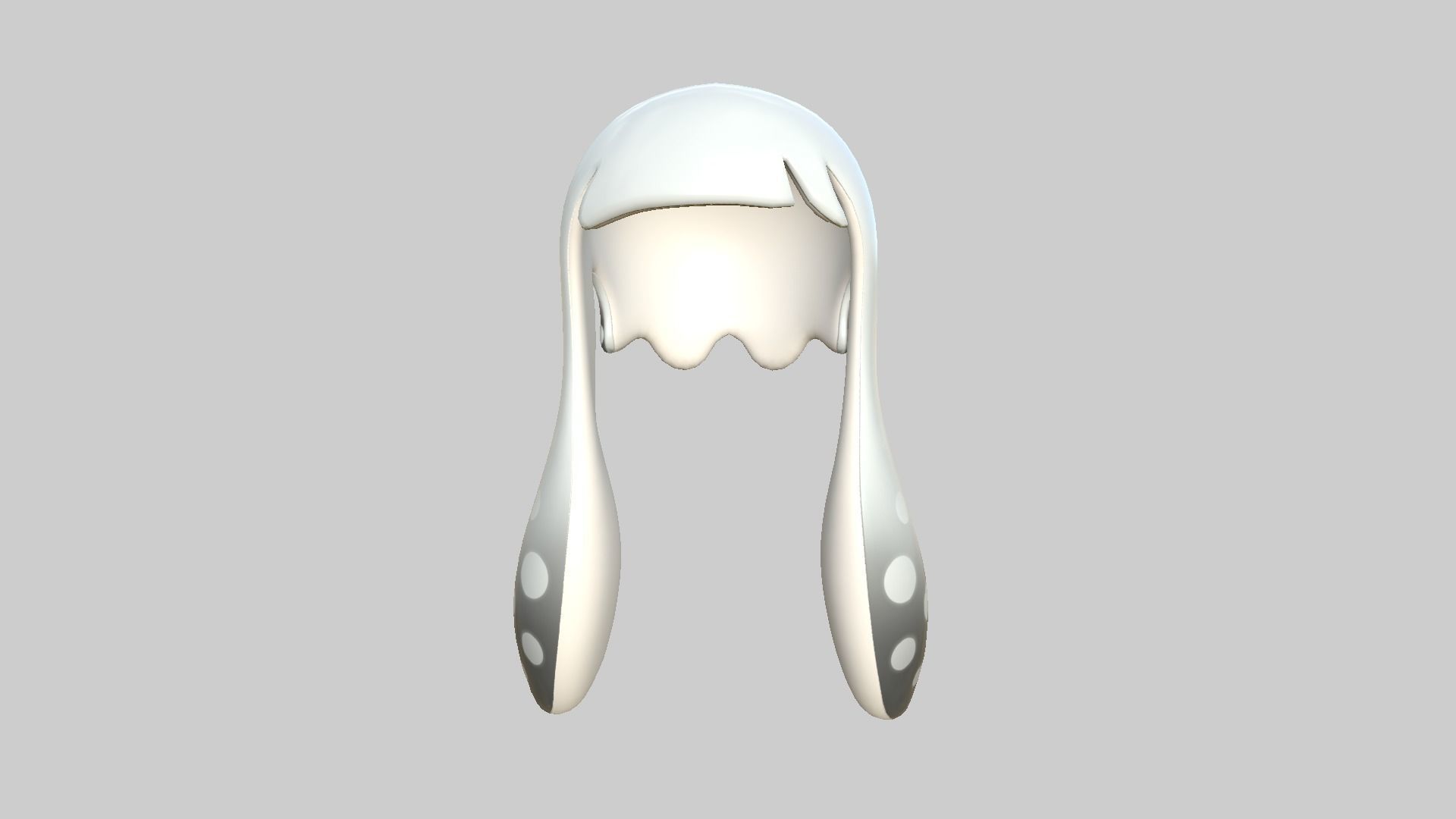 Inkling Hair 10 White - Splatoon Character Design Low-poly 3D model_1