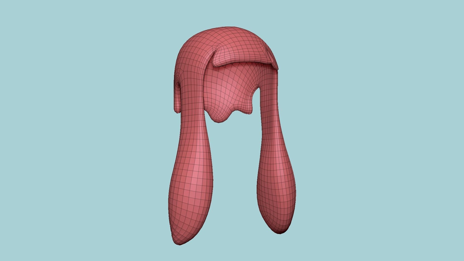 Inkling Hair 10 White - Splatoon Character Design Low-poly 3D model_13