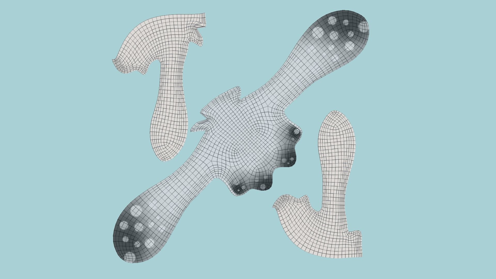 Inkling Hair 10 White - Splatoon Character Design Low-poly 3D model_5