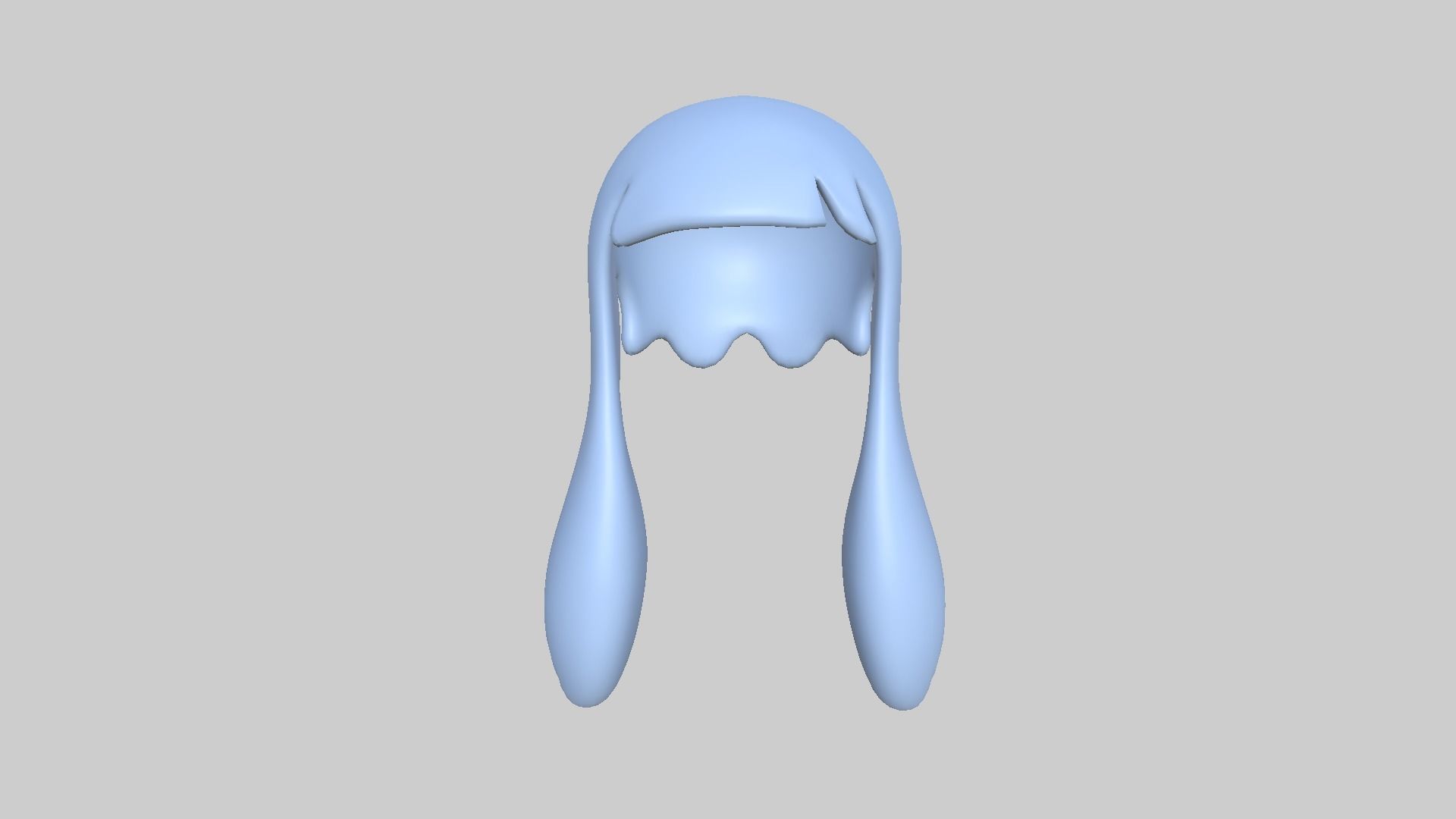 Inkling Hair 10 White - Splatoon Character Design Low-poly 3D model_7