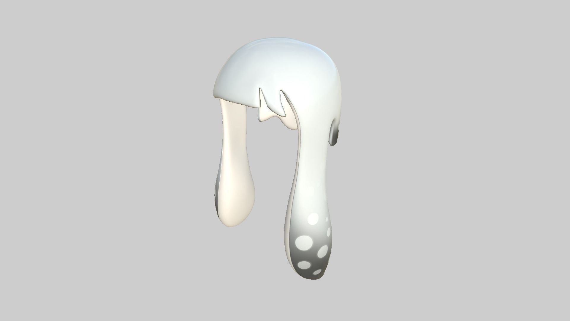 Inkling Hair 10 White - Splatoon Character Design Low-poly 3D model_4