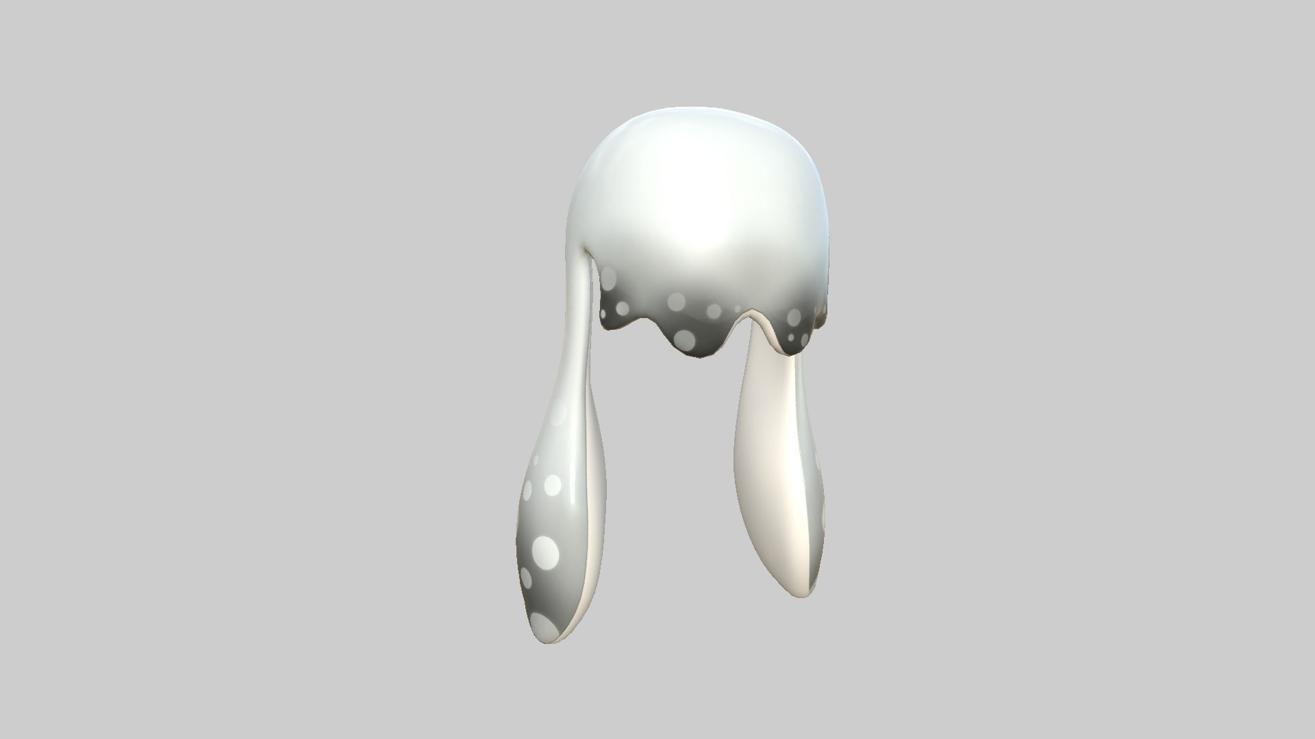 Inkling Hair 10 White - Splatoon Character Design Low-poly 3D model_3