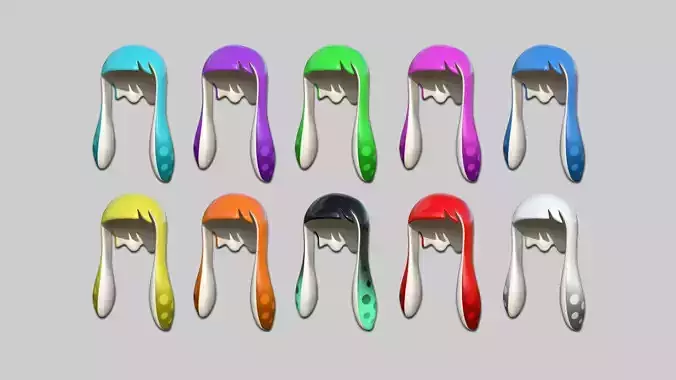 10 Colors Inkling Hair - Splatoon Character Design