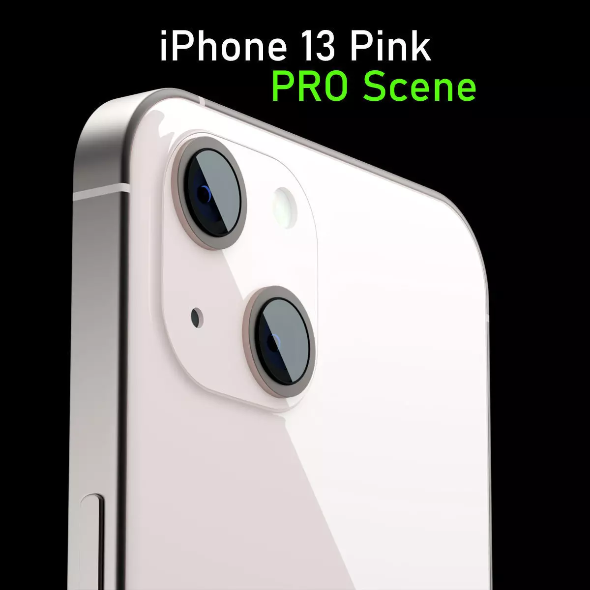 Apple iPhone 13 Pink Pro Scene Low-poly 3D model_0