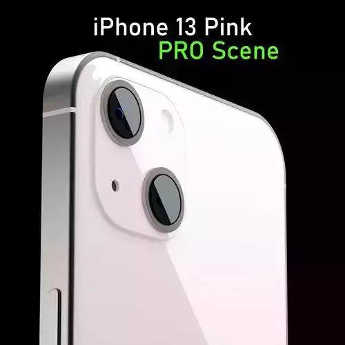 Apple iPhone 13 Pink Pro Scene Low-poly 3D model