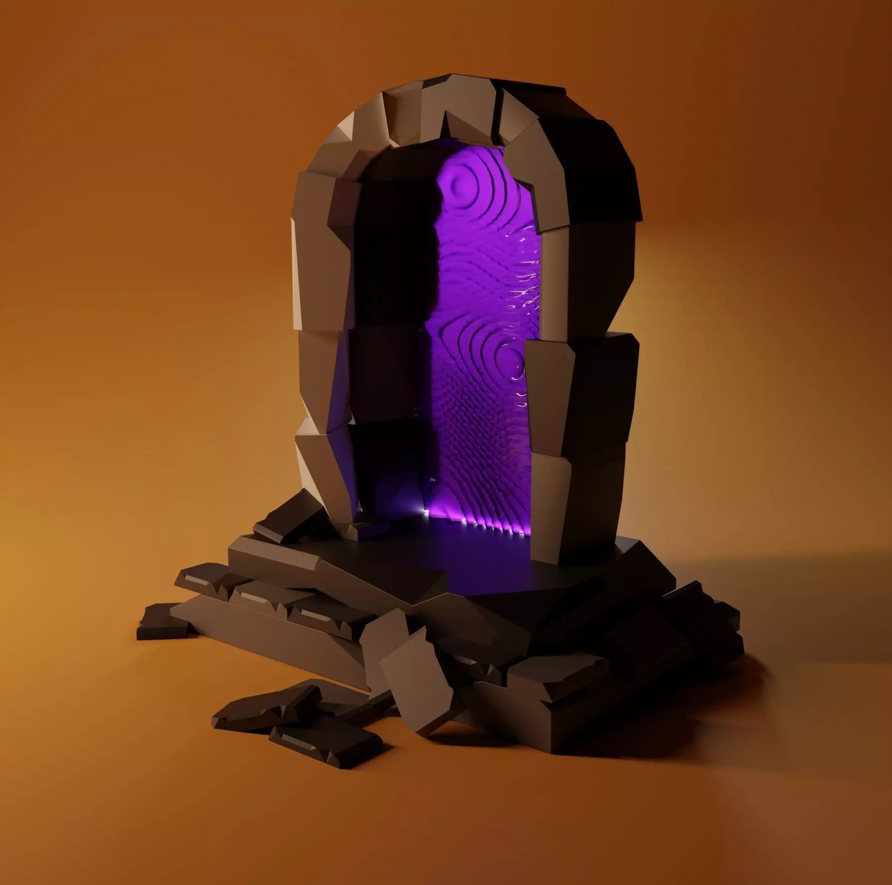 Portal Gate Low-poly 3D model_0