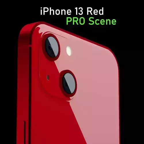 Apple iPhone 13 Red Pro Scene  Low-poly 3D model