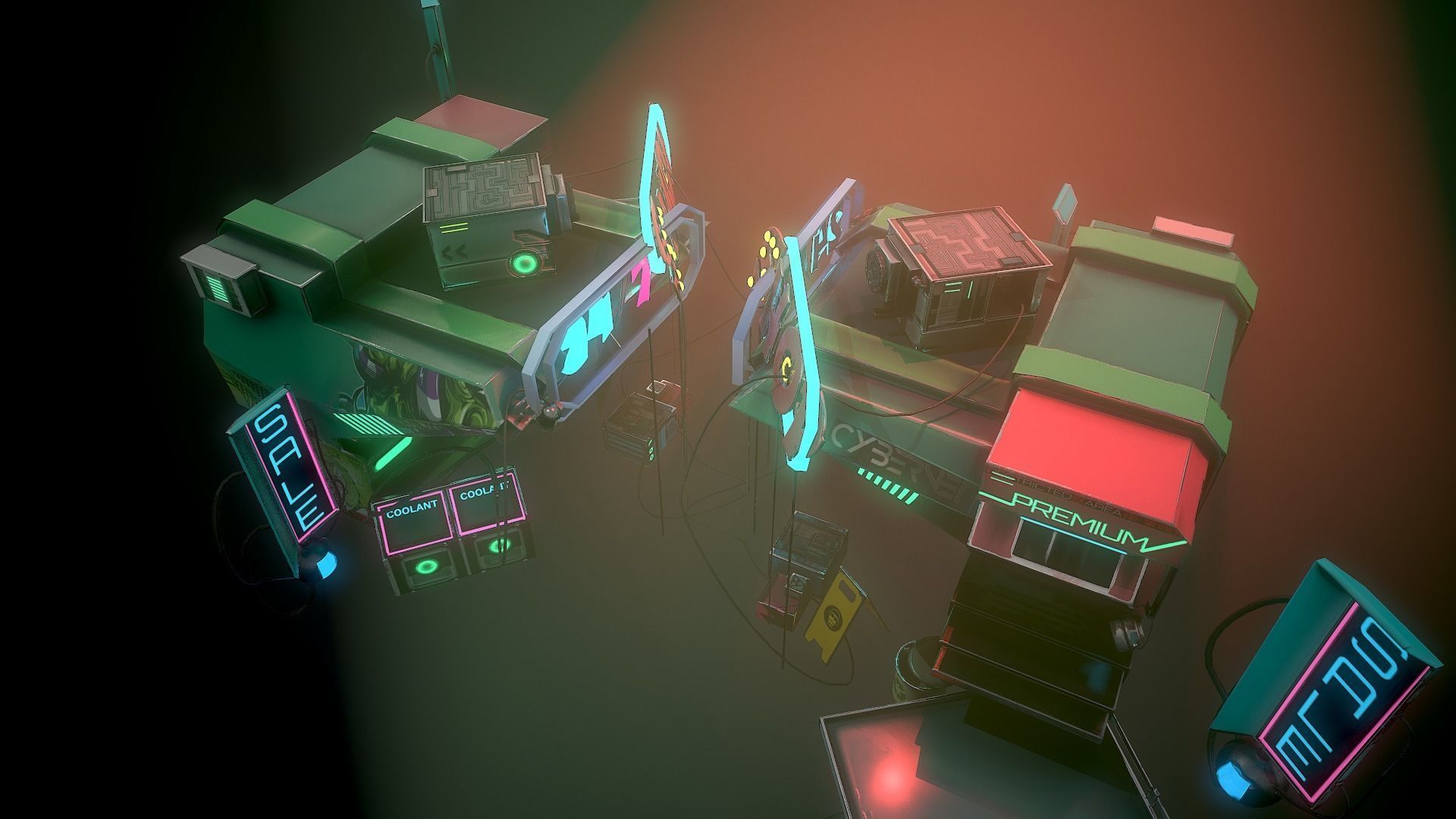 Sci-fi Shop Low-poly 3D model_9