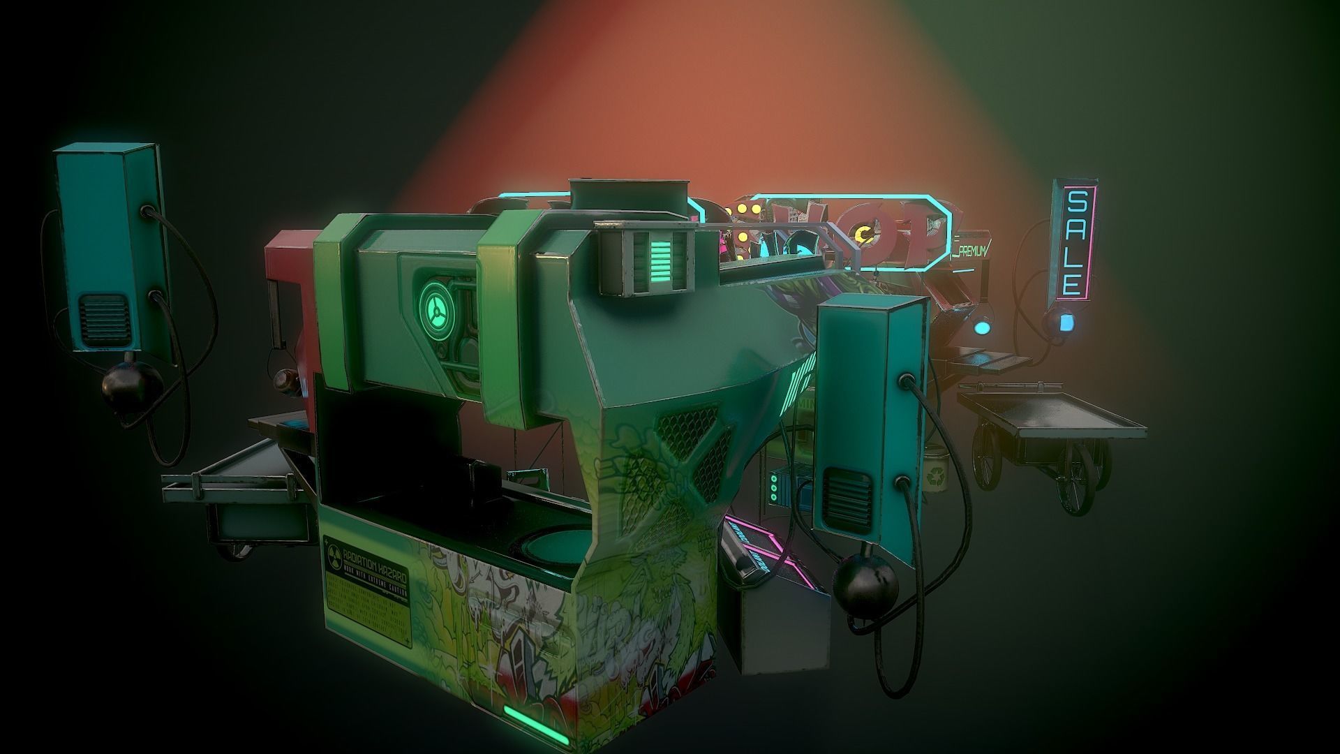 Sci-fi Shop Low-poly 3D model_7