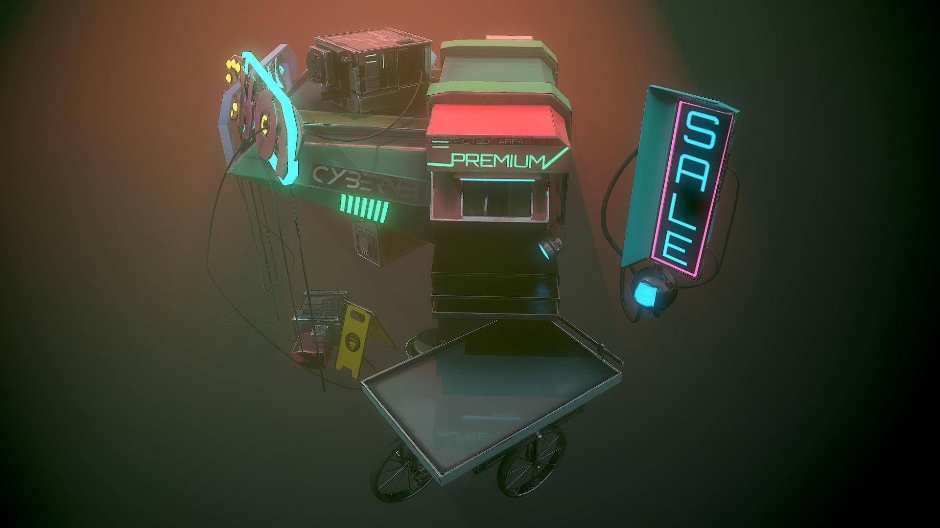 Sci-fi Shop Low-poly 3D model_5