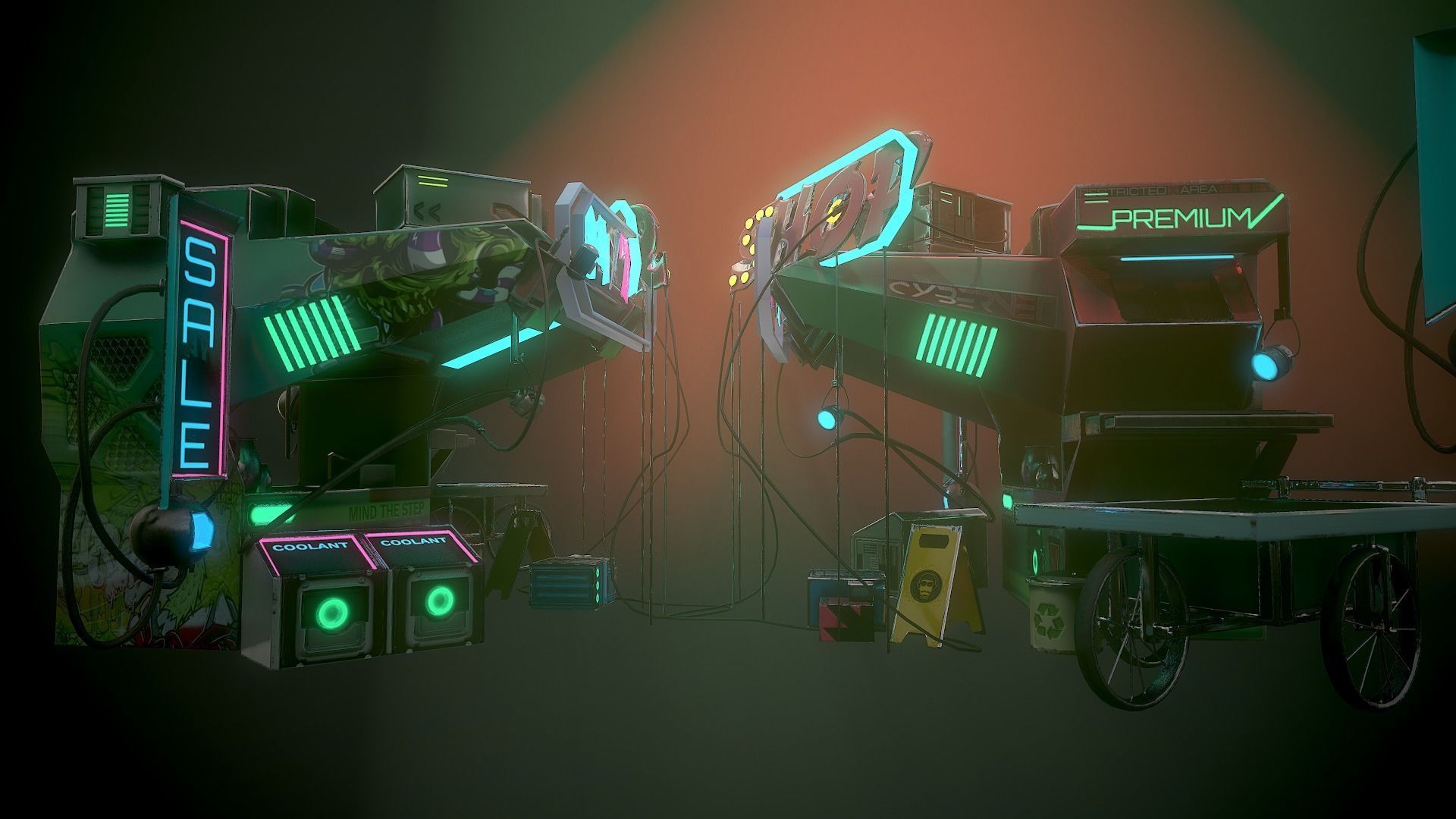 Sci-fi Shop Low-poly 3D model_3