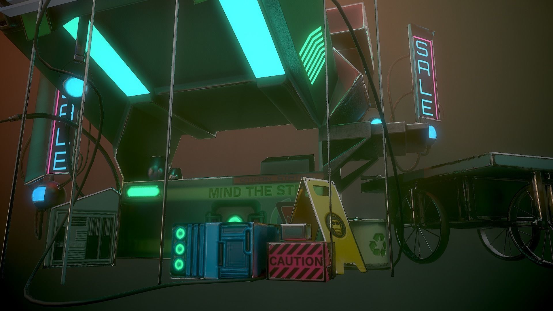 Sci-fi Shop Low-poly 3D model_15