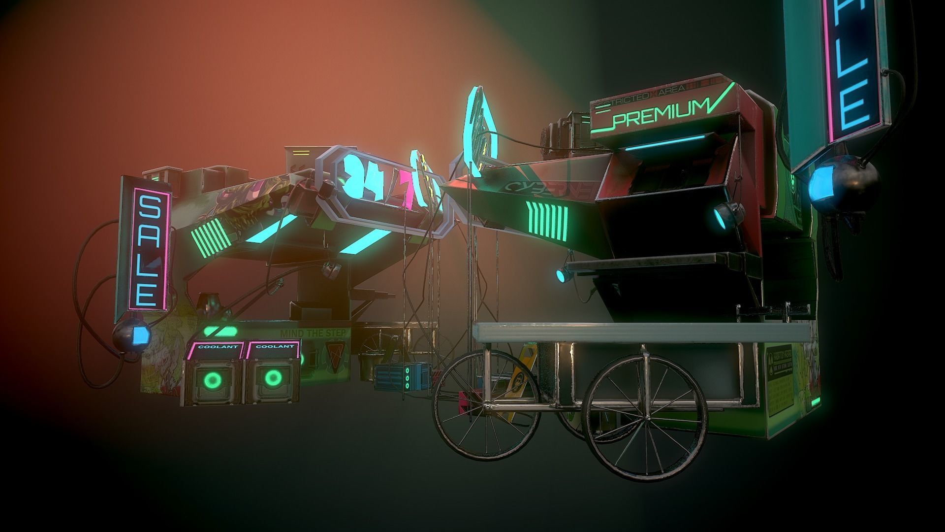 Sci-fi Shop Low-poly 3D model_12